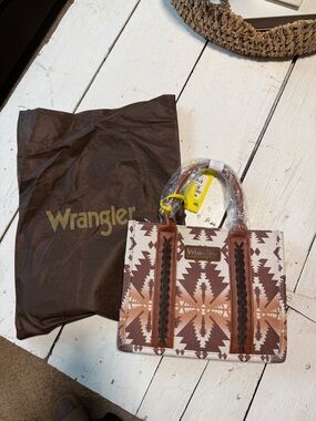 Wrangler Brown and Tan Aztec handbag with Leather Trim